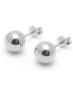 Pendientes plata bola lisa 8mm.