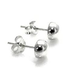 Pendientes plata 1/2 bola lisa 6mm