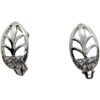 Pendientes plata rodiada hoja