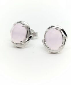Pendientes plata piedra rosa