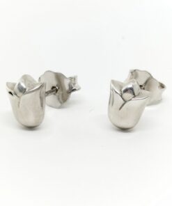 Pendiente plata rodiada tulipán