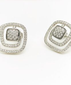 Pendientes plata rodiada con circonitas