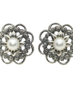 Pendientes plata con perla