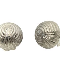 Pendientes plata media-bola tallada
