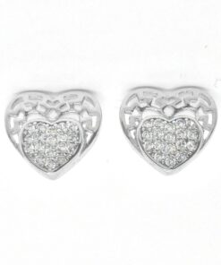 Pendiente corazón con circonita