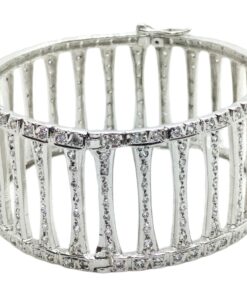 Pulsera plata brazalete con piedras