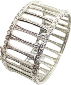 Pulsera plata brazalete con piedras