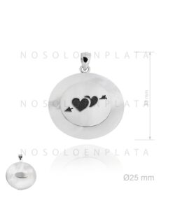 Colgante plata corazones con nácar