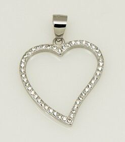 Colgante plata corazon con piedras
