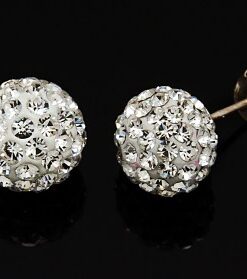 Pendiente plata multipiedra 10mm.