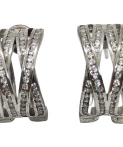 Pendientes plata rodiada con circonitas