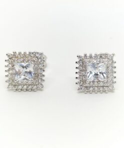 Pendientes plata rodiada circonitas