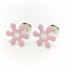 Pendiente plata margarita rosa