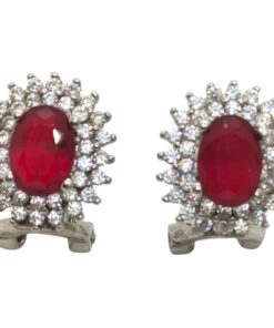 Pendientes plata Rubí y circonitas