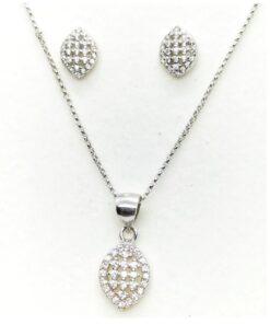 Conjunto plata rodiada multipiedras