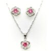 Conjunto plata piedra roja