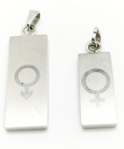 Colgante acero chico y chica