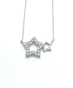 Gargantilla plata estrellas con circonitas