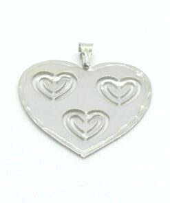 Colgante plata corazones calados