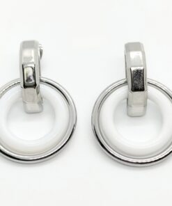 Pendientes acero Lotus con esmalte