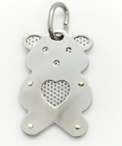 Colgante oso acero y oro