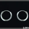 Pendientes plata aro 14x2 mm.