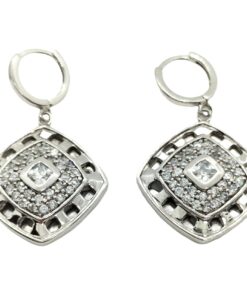 Pendientes largos plata con circonitas