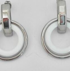 Pendientes acero Lotus con esmalte