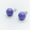 Pendiente perla bola color morado