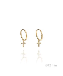 Pendientes plata chapada con cruz