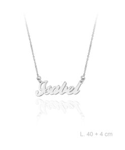 Gargantilla plata rodiada con nombre