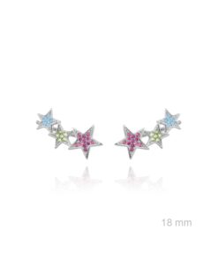 Pendientes trepadores piedras de colores