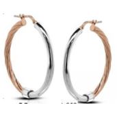 Pendientes plata aro combinado