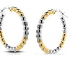 Pendientes aro bolas bicolor