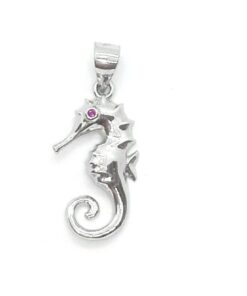 Colgante plata caballito de mar