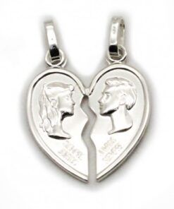 Colgante corazon doble enamorados
