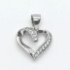 Corazon plata rodiada con circonitas
