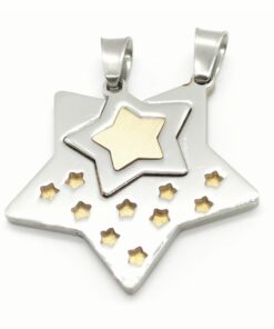 Colgante acero con dos estrellas