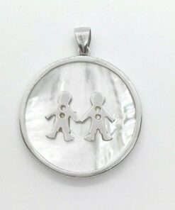 Colgante plata con nácar niños
