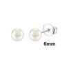 Pendiente plata bola nácar 6mm.
