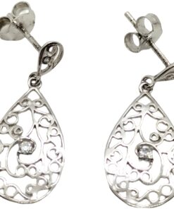 Pendientes plata largos filigrana