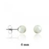 Pendiente plata perla 6mm.