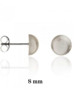 Pendientes plata 1/2 perla 8mm.