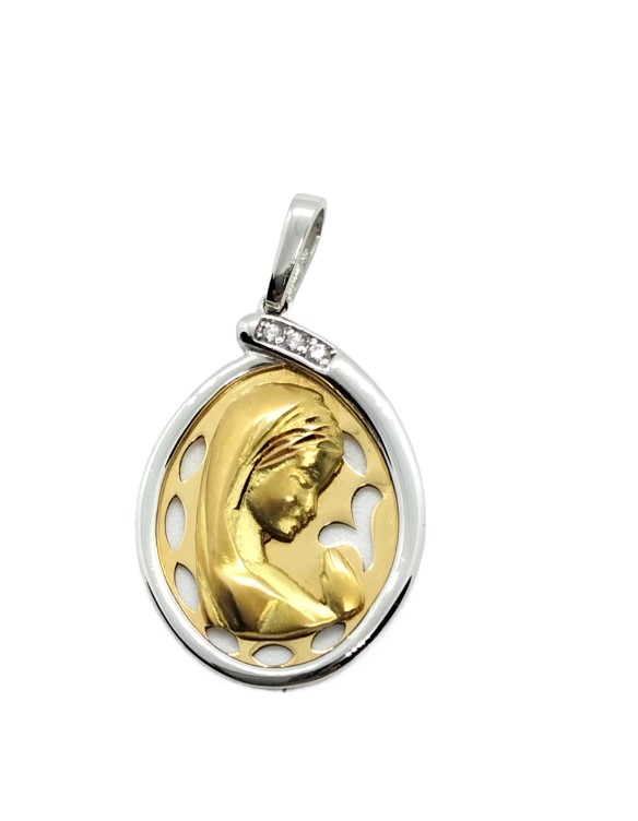 Medalla Virgen niña bicolor