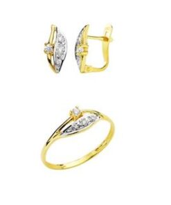 Conjunto Comunión bicolor con circonitas