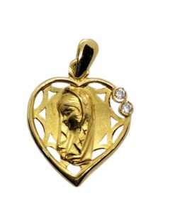 Medalla Virgen niña corazón