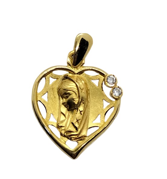 Medalla Virgen niña corazón