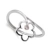 Anillo oro blanco con flor
