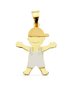 Colgante oro niño bicolor