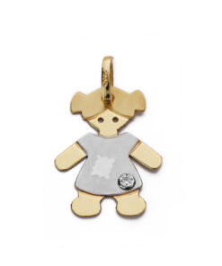 Colgante oro niña bicolor